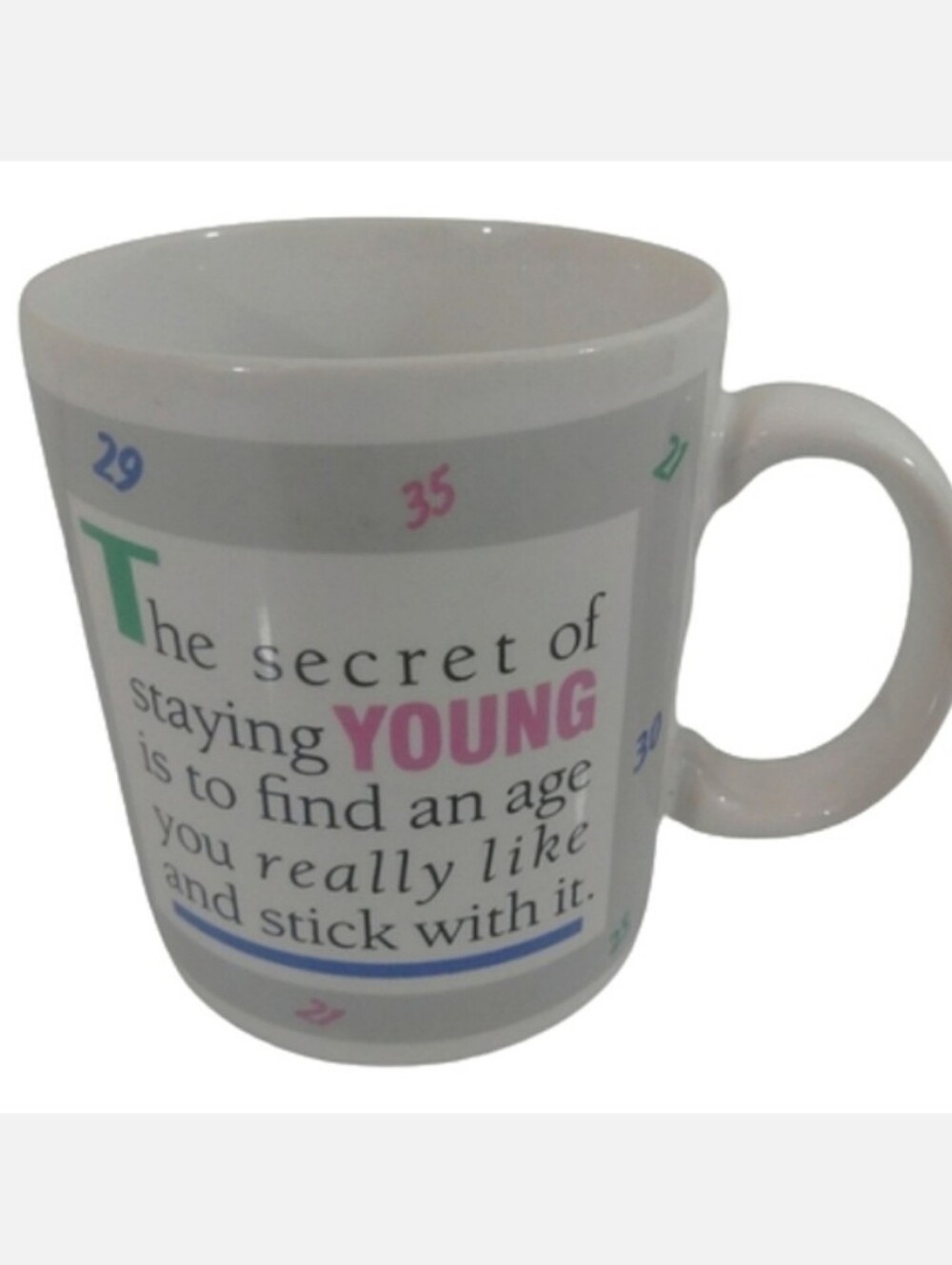 3/$15 Hallmark Greetings Funny Secret To Staying Young Coffee Mug Cup